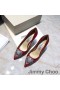 Jimmy Choo Joan85 펌프는 여성의 반짝이 직물과 함께 불꽃 빨간색 크리스탈