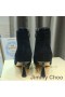 Jimmy Choo Kix Z65 앵클 부츠 여성 특허 가죽 스웨이드 블랙
