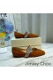 Jimmy Choo 크리스 아파트 여성 스웨이드와 함께 크리스탈 스트랩 Brown