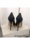 Jimmy Choo 사랑 100 펌프는 여자 가죽으로 JC 상징 블랙