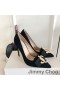 Jimmy Choo 사랑 100 펌프는 여성 스웨이드 JC 상징 블랙