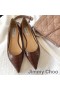 Jimmy Choo 사랑을 아파트 여성이 악어 가죽은 갈색