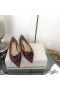 Jimmy Choo 사랑을 아파트 여성 가죽으로 제 엠블럼 부르고뉴