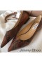 Jimmy Choo 사랑을 아파트 여성 Python 가죽은 갈색
