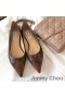 Jimmy Choo 사랑을 아파트 여성 Python 가죽은 갈색