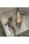 Jimmy Choo 사랑 펌프는 여성의 반짝이 저하되는 직물은 회색/파랑