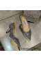 Jimmy Choo 사랑 펌프는 여성의 반짝이 저하되는 직물은 회색/파랑