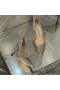 Jimmy Choo 사랑 펌프는 여성의 반짝이 저하되는 직물 은/금