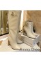Jimmy Choo Mahesa100 무릎 옷 여성 송아지를 가죽으로 JC 상징은 베이지