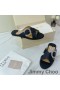 Jimmy Choo 점 참고하여 주시기 바랍 슬라이드는 여성 양의 가죽으로 크리스탈 버클 블랙