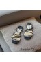 Jimmy Choo Meira 샌들 여성 Nappa 가죽 리프와 함께 크리스탈 꾸밈 블랙