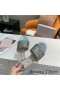 Jimmy Choo Minea 슬라이드는 여성의 반짝이 직물 그린