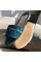 Jimmy Choo Minea 슬라이드는 여성 스웨이드로 결정 장식 녹색