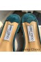 Jimmy Choo Minea 슬라이드는 여성 스웨이드로 결정 장식 녹색