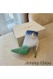Jimmy Choo Minori105 앵클 부츠 여성의 반짝이 저하로 JC 상징은 파란색