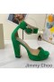 Jimmy Choo Mionne115 플랫폼 샌들 여성 스웨이드와 함께 크리스탈 버클 그린
