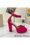 Jimmy Choo Socorie115 플랫폼 샌들 여성의 새틴으로 진주 세미