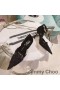Jimmy Choo x 오 드 스트랩 90 펌프는 여성 양의 가죽으로 크리스탈 블랙