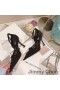 Jimmy Choo x 오 드 스트랩 90 펌프는 여성 양의 가죽으로 크리스탈 블랙