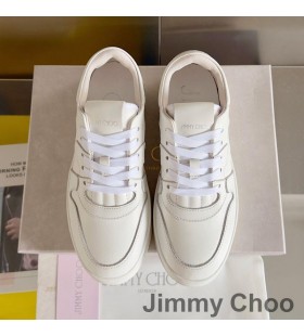 Jimmy Choo Florent M 운동화성 송아지를 가죽으로 추 자체 베이지색