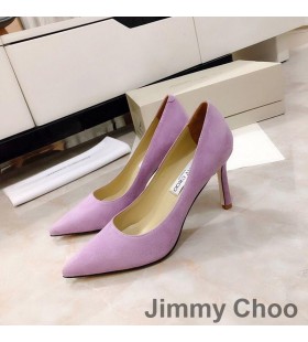 Jimmy Choo 사랑 85 펌프는 여성 스웨이드는 보라색