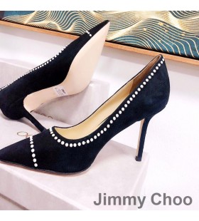 Jimmy Choo Love 85 Pumps Women Suede With Pearls Black