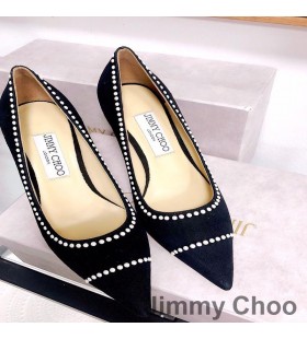 Jimmy Choo Love 85 Pumps Women Suede With Pearls Black