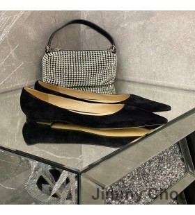Jimmy Choo 사랑을 아파트 여성 스웨이드 블랙