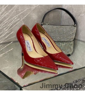 Jimmy Choo 사랑 펌프는 여자 가죽 빨간