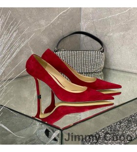 Jimmy Choo 사랑 펌프는 여성 스웨이드 레드