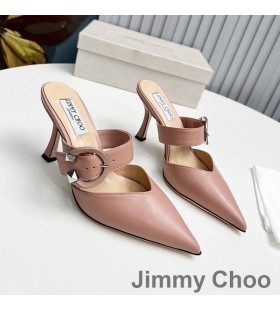 Jimmy Choo Magie85 노새 여자 Nappa 가죽 C-버클 핑크색
