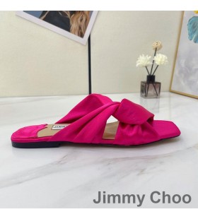 Jimmy Choo 나리사 미끄럼 여자 새틴 로즈