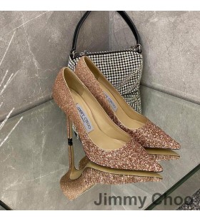 Jimmy Choo Romy 펌프는 여성의 반짝이 직물 금