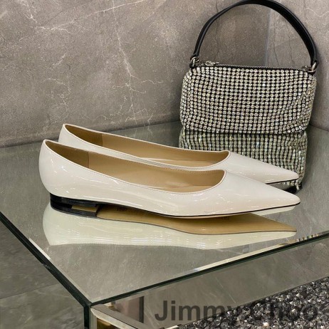 Jimmy Choo Love Balet Stanovi Ženske Od Lakirane Kože Bijele Boje
