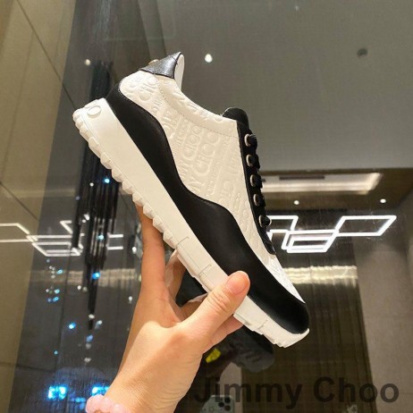 Tenisice Jimmy Choo Monza Ženske Kožne S Тисненым Logotipom Crne Boje