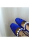 Ženske Balet Stanovi Jimmy Choo Ade Od Antilopa S Жемчужным Ukras Plave Boje