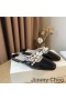 Ženske Мюли Jimmy Choo Amaya Od Lakirane Kože S Жемчужным Ukras Crne Boje