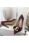 Ženske Antilop cipele-brod Jimmy Choo Ari 100 S Logotipom JC I Lukom u Veliki Ožiljak Tamnocrvena Boja