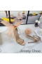 Ženske Sandale Jimmy Choo Avelin 100 Od Napa Kože S Masi Situ Бантиками Zlata