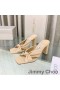 Ženske Japanke Na Petu Cipele Jimmy Choo Avenue 85 Od Napa Kože Od Marelica Čvor