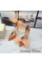 Cipele-brod Jimmy Choo Averly 100 Ženske Parhet S Бантиками Iz Mreže Оверсайз Narančaste Boje
