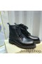Jimmy Choo Cora Flat Combat Boots Women Mix Leather With JC Monogram Black