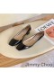 Ženske Cipele-brod Jimmy Choo Gisela 50 Od Lakirane Kože S Logotipom sustava JC Crne Boje