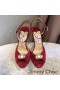 Sandale Jimmy Choo Boje Bjelokosti Ženski Šeširi Za Sunce S Жемчужными Detaljima Crvene Boje