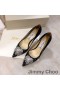 Cipele-brod Jimmy Choo Joan 85 Ženske Od Sjajnu Tkiva Uz Vatromet I Kristalima Crne Boje