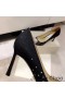 Cipele-brod Jimmy Choo Joan 85 Ženske Od Sjajnu Tkiva Uz Vatromet I Kristalima Crne Boje