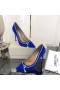 Cipele-brod Jimmy Choo Love 100 Ženske Baršun S ogrlicom od Smjese Kristala Plave Boje