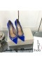 Cipele-brod Jimmy Choo Love 100 Ženske Baršun S ogrlicom od Smjese Kristala Plave Boje