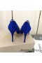 Cipele-brod Jimmy Choo Love 100 Ženske Baršun S ogrlicom od Smjese Kristala Plave Boje