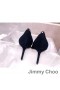Cipele-brod Jimmy Choo Love 85 Ženski šeširi za sunce S Biserima Crne Boje